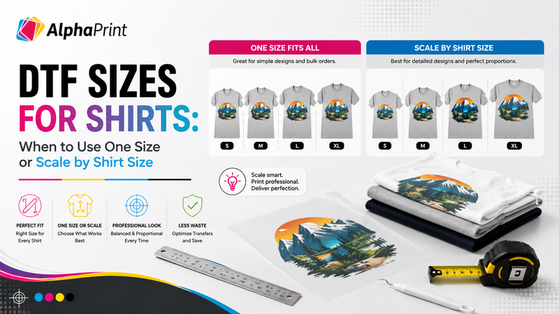 DTF Sizes for Shirts: When to Use One Size or Scale by Shirt Size