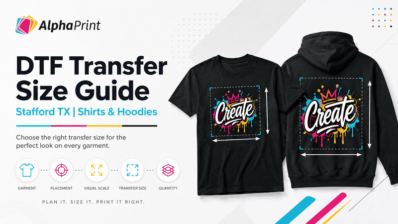 DTF Transfer Size Guide for Stafford Apparel Orders: Shirts, Hoodies, and More