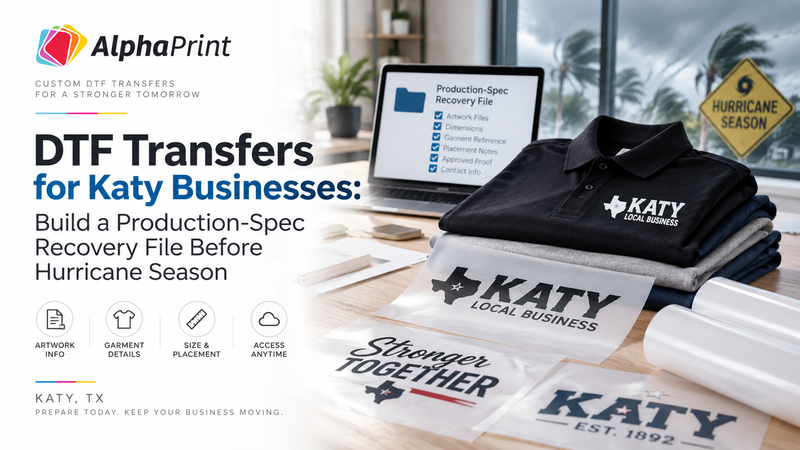 DTF Transfers for Katy Businesses: Build a Production-Spec Recovery File Before Hurricane Season