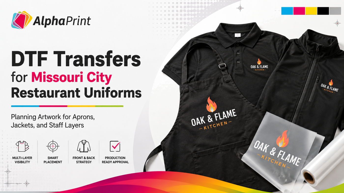 DTF Transfers for Missouri City Restaurant Uniforms: Planning Artwork for Aprons, Jackets, and Staff Layers