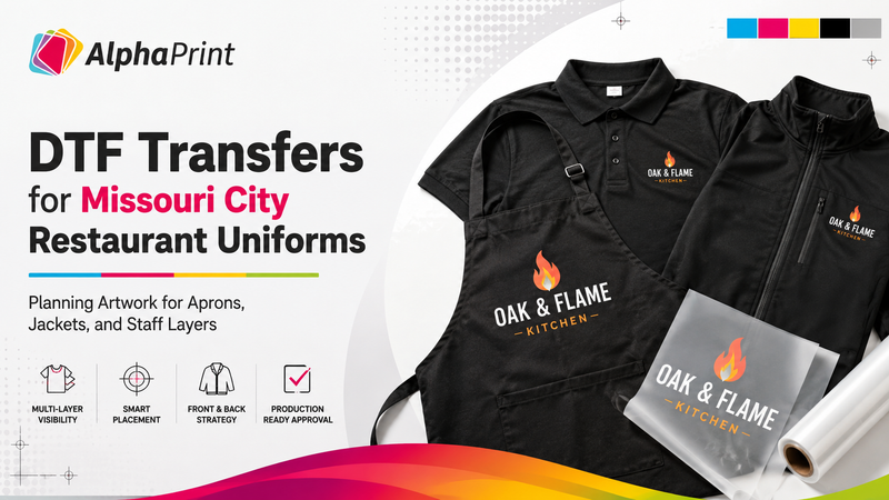 DTF Transfers for Missouri City Restaurant Uniforms: Planning Artwork for Aprons, Jackets, and Staff Layers