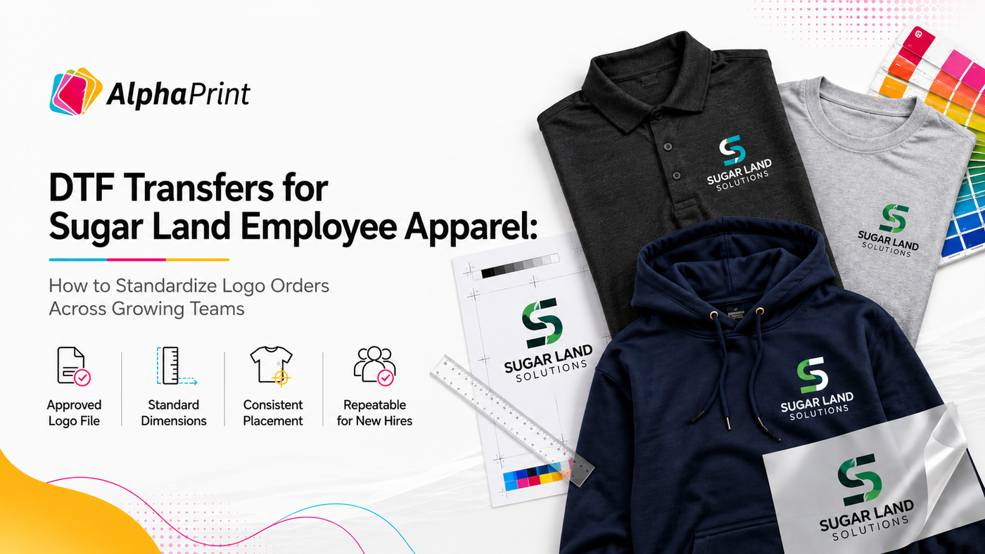 DTF Transfers for Sugar Land Employee Apparel: How to Standardize Logo Orders Across Growing Teams