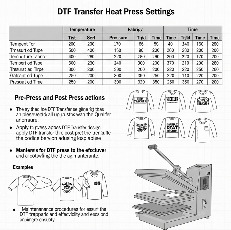 DTF Transfer Heat Press Settings