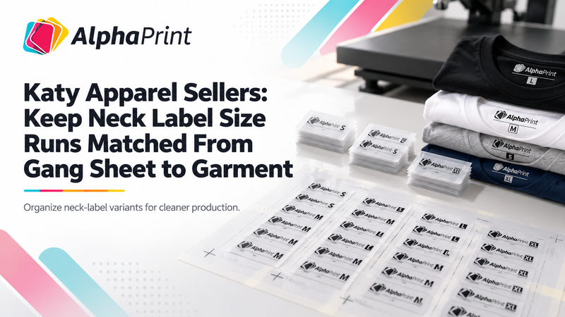 Katy Apparel Sellers: Keep Neck Label Size Runs Matched From Gang Sheet to Garment