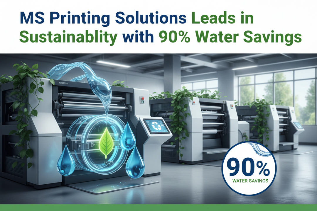Eco-friendly printing machines promoting sustainability and 90% water savings