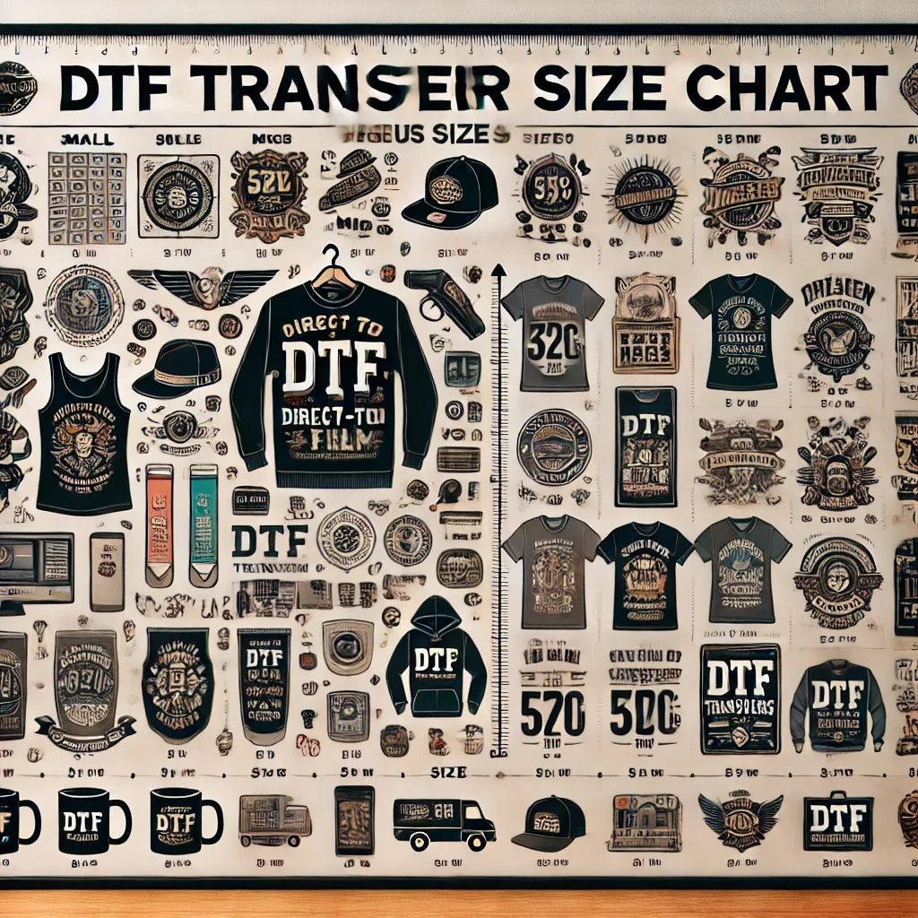 DTF Transfer Size Chart