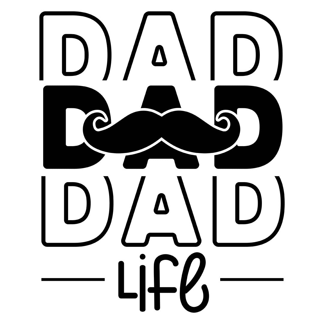 Alpha DTF Print | Dad life - A funny and relatable design for any dad.