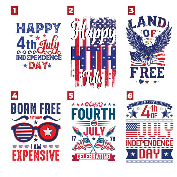 Fourth of July DTF Transfers (Ready to Press)