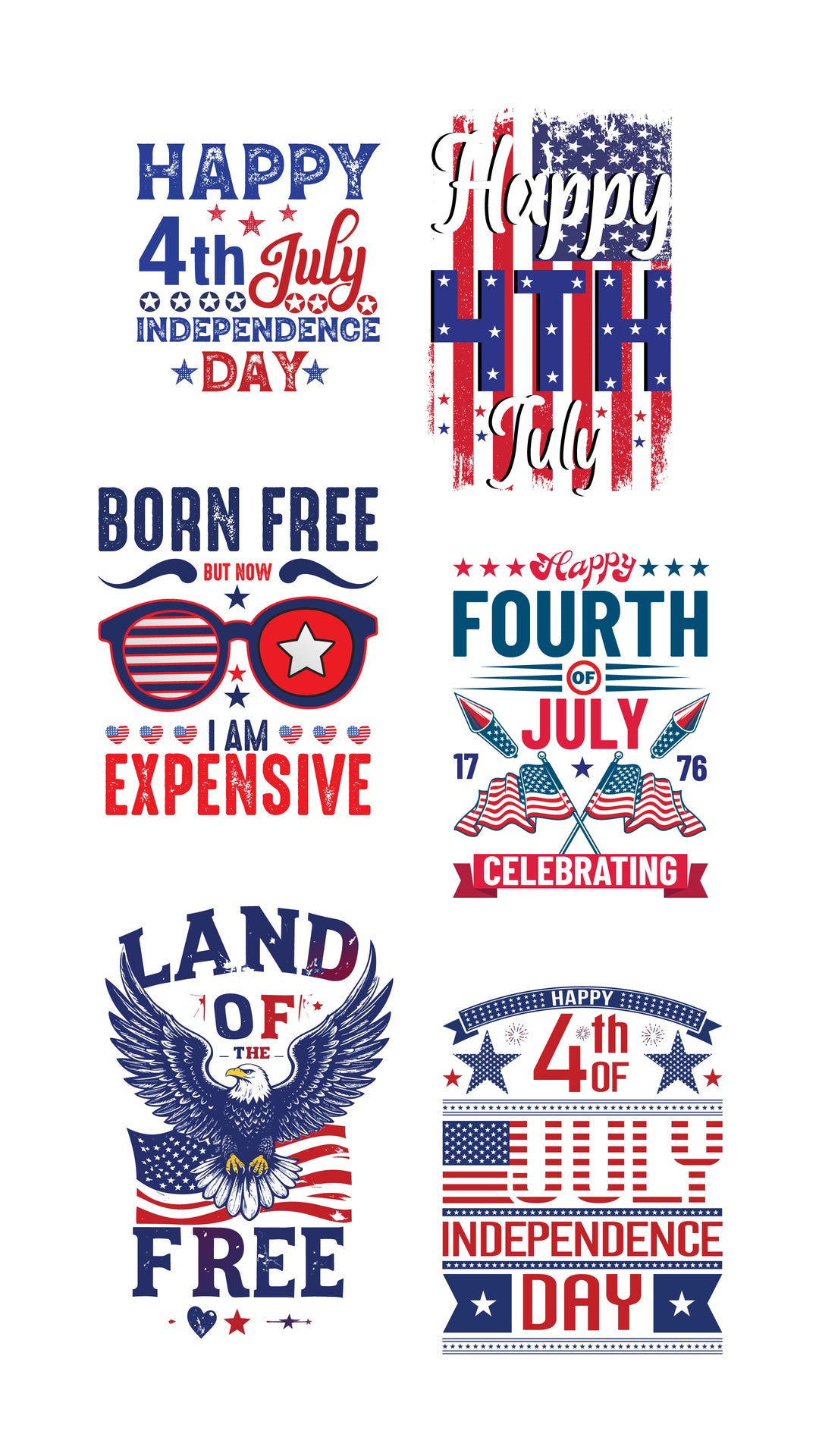 Fourth of July DTF Transfers (Ready to Press)