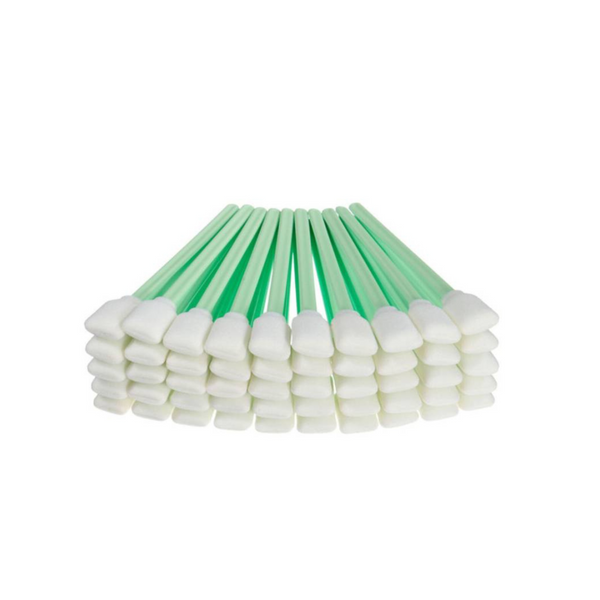 Stack of green-handled foam cleaning swabs for printer and DTF transfer maintenance