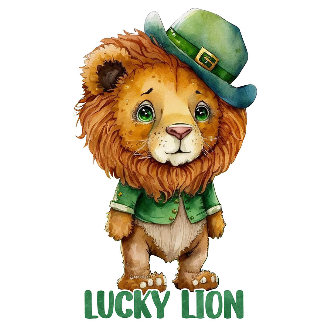 Alpha DTF Print | Lucky Lion - A majestic and powerful St. Patrick's Day lion.