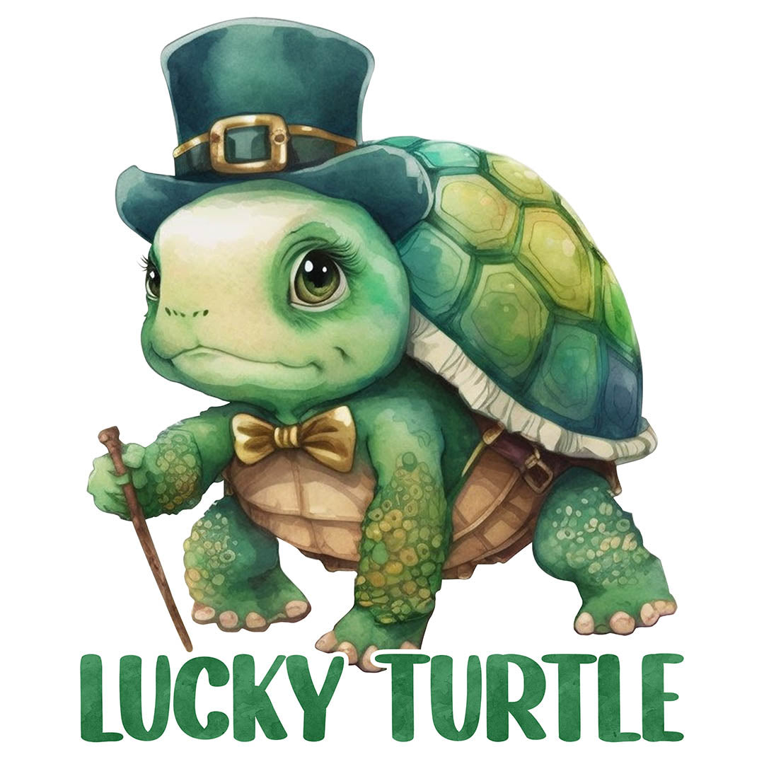 Alpha DTF Print | Lucky Turtle - A slow and steady St. Patrick's Day turtle.