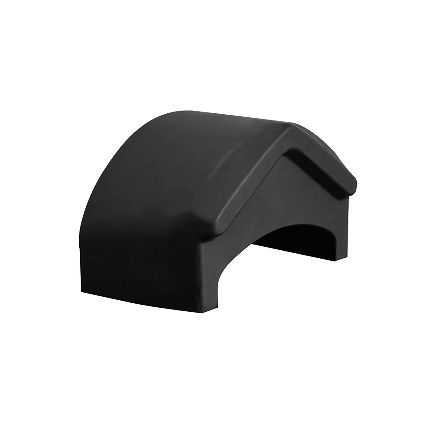Black hat press pad for heat press, curved design for DTF transfer printing.