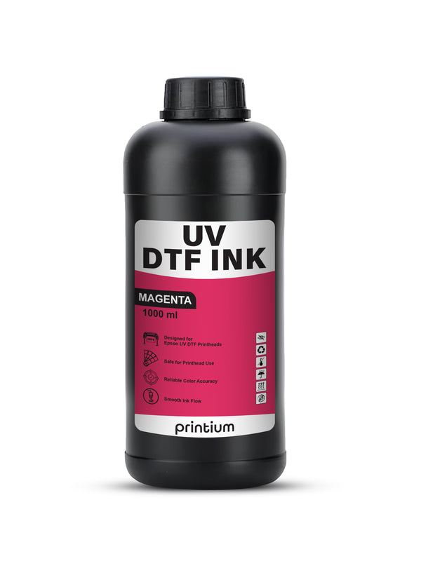 UV DTF ink magenta 1000ml bottle for Epson printheads, high-quality printing supplies